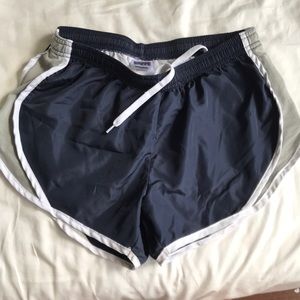 Navy running shorts